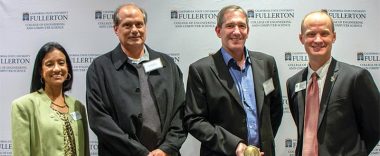 Photo of Cal State Fullerton leadership and Disneyland Resort executives